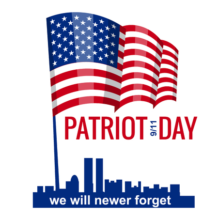Patriot Day. September 11. We will never forget.のイラスト素材