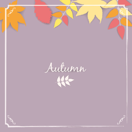 collection beautiful colourful autumn leavesのイラスト素材