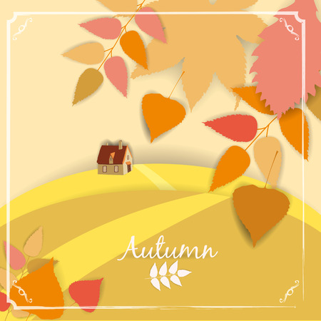 collection beautiful colourful autumn leavesのイラスト素材