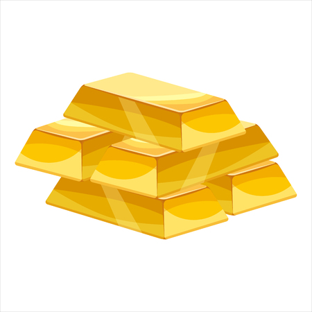 Gold bar icon. Cartoon style, illustration, vector icon for web, games, applicationsの写真素材