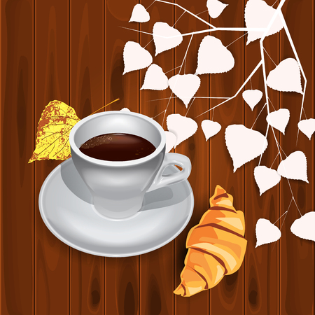 Cup of Coffee & Good Morning Text. Top View.の写真素材
