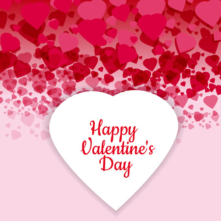 Valentine's day greeting card background red hearts.のイラスト素材