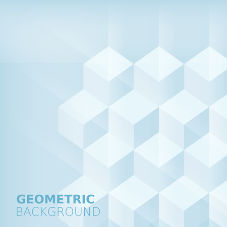 Cubes abstract background, blue monochrome color, squares, shadow blending, for advertising, invitation cards, flyer, banner, isolated, vector, illustrationのイラスト素材