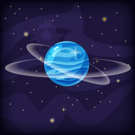 Cartoon fantasy planet on space backgroundのイラスト素材