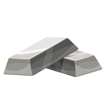 Set of silver bars icon. Cartoon style, illustration, vector icon for web, games, applicationsのイラスト素材