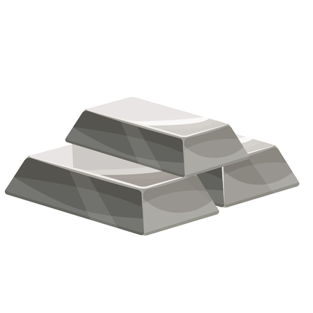 Set of silver bars icon. Cartoon style, illustration, vector icon for web, games, applicationsのイラスト素材
