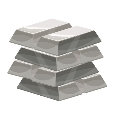 Set of silver bars icon. Cartoon style, illustration, vector icon for web, games, applicationsのイラスト素材