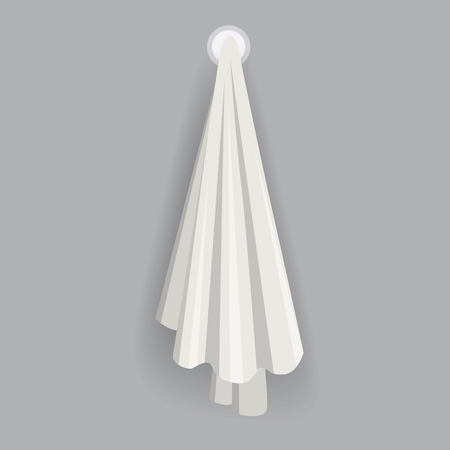 Fluttering white cloth, with folds soft lightweight clear material. Isolated vector illustration.のイラスト素材