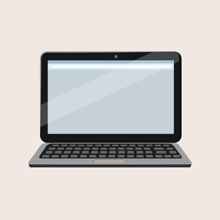 Modern open laptop with blank screen isolated on white background.のイラスト素材