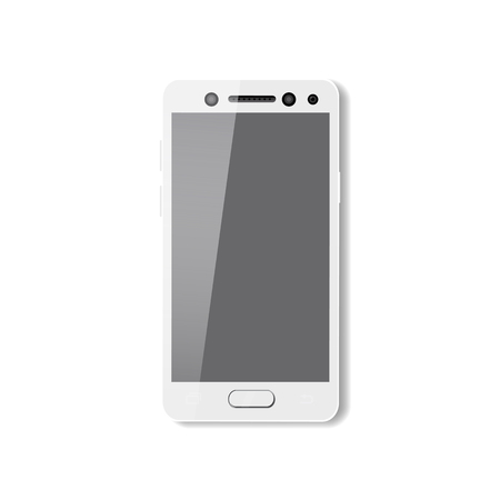 White smartphone with pure screen. Phone mobile vector  illustration isolatedのイラスト素材