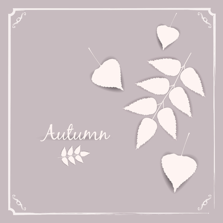 Autumn banner background with paper fall leaves, temlate, vector, illustration, isolatedのイラスト素材