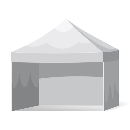 Promotional Outdoor Canoby Event Trade Show Pop-Up Tent Mobile Marquee. Mock Up, Template. Illustration Isolated. Product Advertising. Vectorのイラスト素材