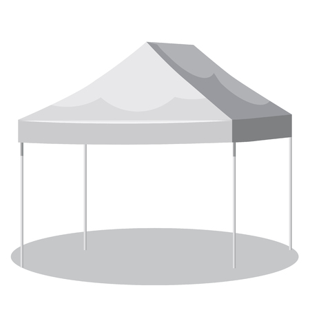 White canopy or tent, vector illustration. Mockup for your design.のイラスト素材