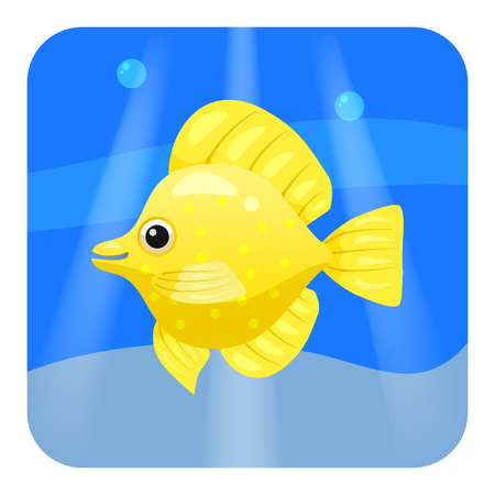 Exotic tropical fish isolated on seae background. Vector cartoon illustration isolatedのイラスト素材