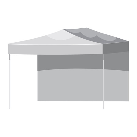 White canopy or tent, vector illustration. Mockup for your design.のイラスト素材