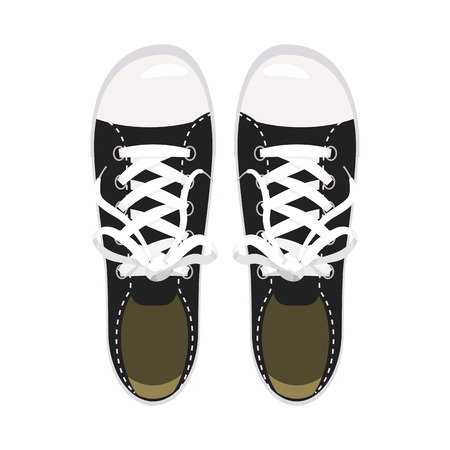 Sports shoes, gym shoes, keds black colorsのイラスト素材