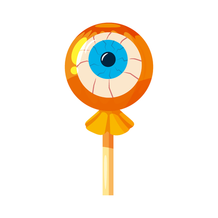 Colored sweets, lollipop, hard candy, Eye, caramel, Halloween holiday. Vector, isolated, cartoon styleの写真素材