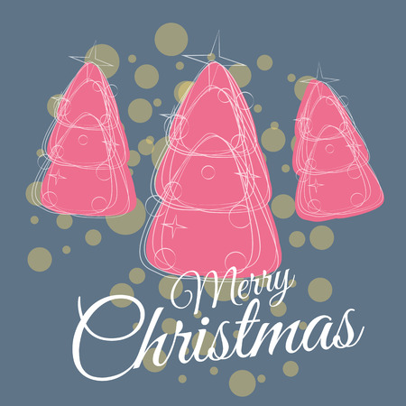 Merry Christmas Greeting Card. Trend design spruce element for xmas decorations and posters. Vector illustration, template, baner, posterのイラスト素材