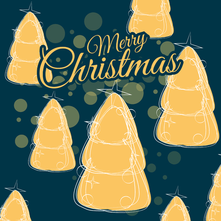 Merry Christmas Greeting Card. Trend design spruce element for xmas decorations and posters. Vector illustration, template, baner, posterのイラスト素材