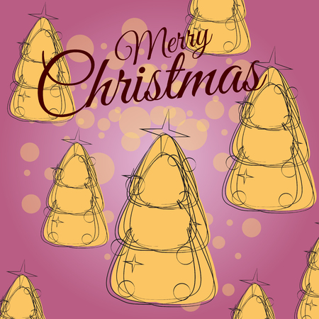Merry Christmas Greeting Card. Trend design spruce element for xmas decorations and posters. Vector illustration, template, baner, posterのイラスト素材