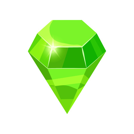 Diamond sparkling, shining green color isolatedのイラスト素材