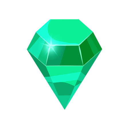 Diamond sparkling, shining green color isolatedのイラスト素材