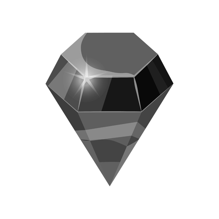 Diamond sparkling, shining black color isolatedのイラスト素材
