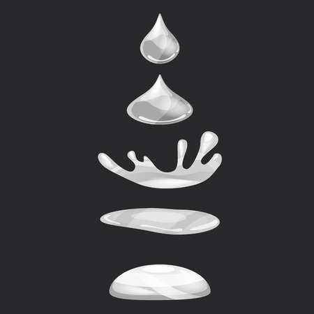 A drop of liquid, water falls and makes a splashのイラスト素材
