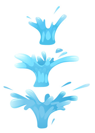 Set splash of liquid, water. For illustrations, animation cartoon styleのイラスト素材