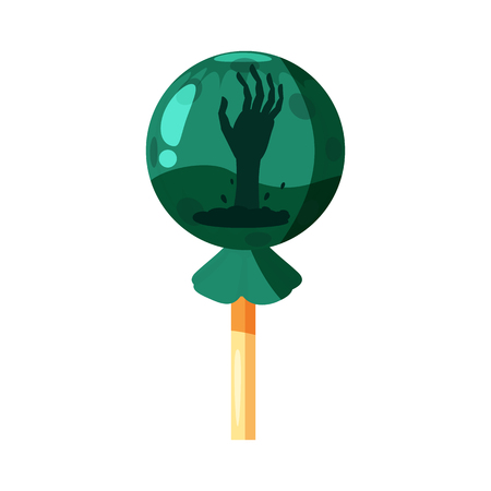 Lollipop Halloween, hard candy, sweets hand dead iconのイラスト素材