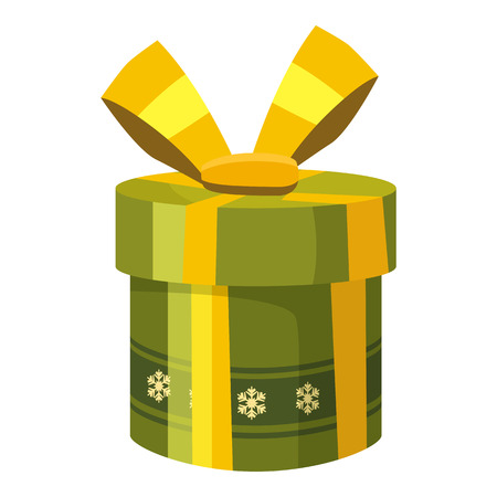 Colorful gift box with bows and ribbons. Presents isolated on whiteのイラスト素材