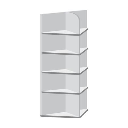 Rack shelves for supermarket floor showcases on a white background. Advertisement POS POIのイラスト素材