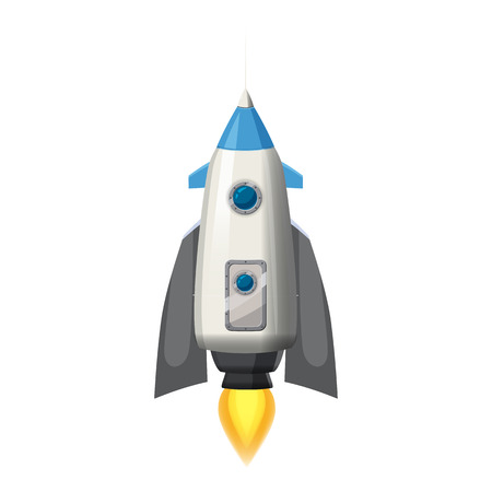 Rocket space ship, isolated vector illustration. Simple retro spaceship iconのイラスト素材