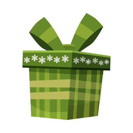 Colorful gift box with bows and ribbons. Presents isolated on whiteのイラスト素材