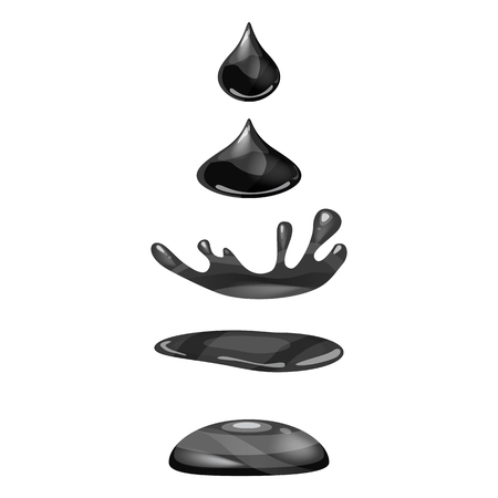 A drop of liquid, water falls and makes a splashのイラスト素材
