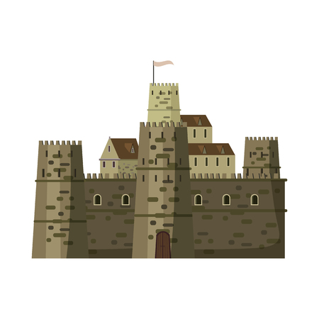 Castle, fortress architecture middle ages Europeのイラスト素材