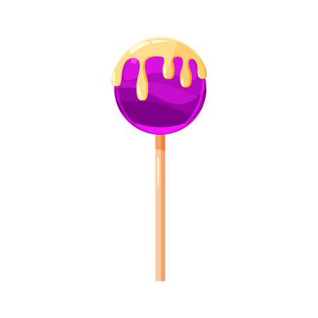 Lollipop, candy on a stick, sweet color roundのイラスト素材