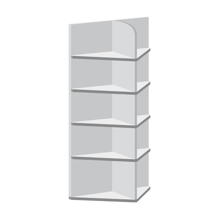 Rack shelves for supermarket floor showcases on a white background. Advertisement POS POIのイラスト素材