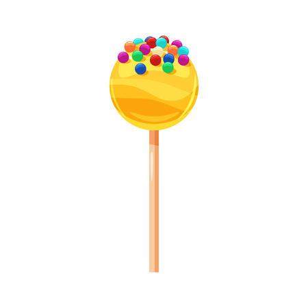 Lollipop, candy on a stick, sweet color roundのイラスト素材