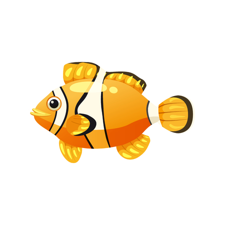 Tropical exotic clown fish, bright colorful coloringのイラスト素材
