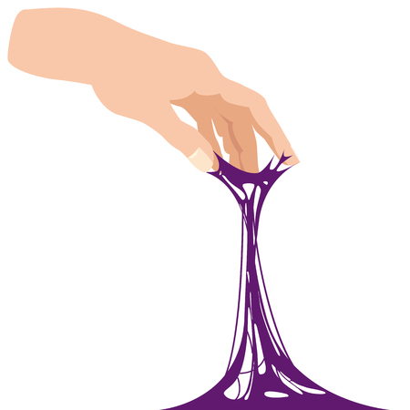 Sticky slime, reaching for stuck by the hand between fingersのイラスト素材
