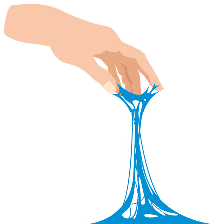 Sticky slime, reaching for stuck by the hand between fingersのイラスト素材