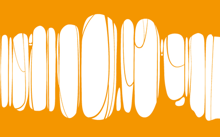 Slime sticky orange banner, spittle, snot. Frame of scary zombie, alien slimeのイラスト素材