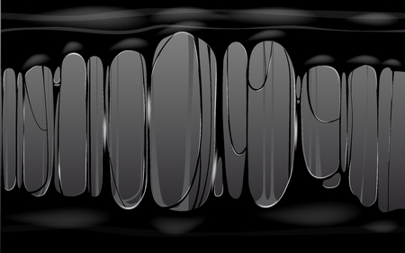 Sticky slime black template banner with copy space. Popular kids sensory toy vector illustrationのイラスト素材