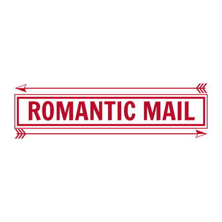 Set Valentine s Day and Wedding Romantic postage stampのイラスト素材