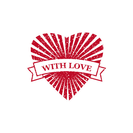 Set Valentine s Day and Wedding Romantic postage stamp grungeのイラスト素材