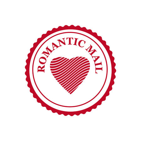 Valentine s Day and Wedding Romantic postage stampのイラスト素材