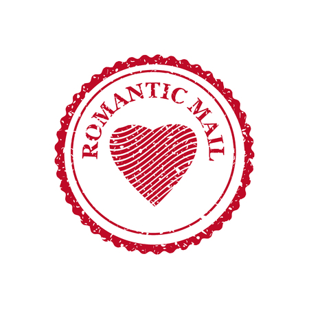 Valentine s Day and Wedding Romantic postage stamp grungeのイラスト素材