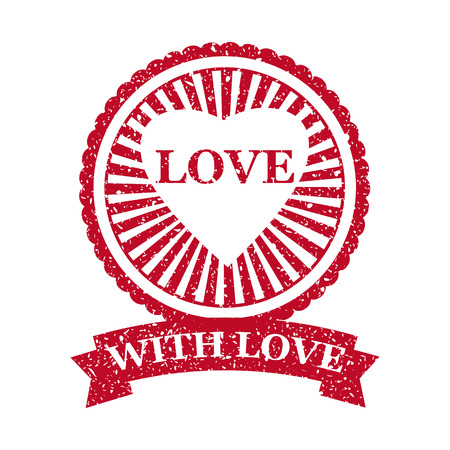 Set Valentine s Day and Wedding Romantic postage stamp grungeのイラスト素材