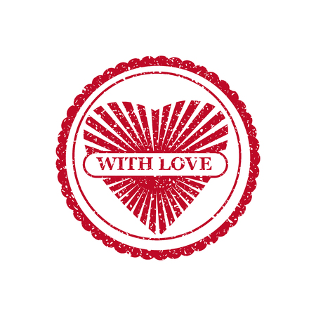Set Valentine s Day and Wedding Romantic postage stamp grungeのイラスト素材